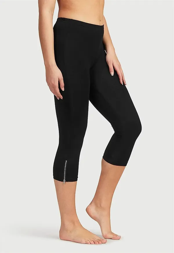 Caprileggings med dragkedjor Moa