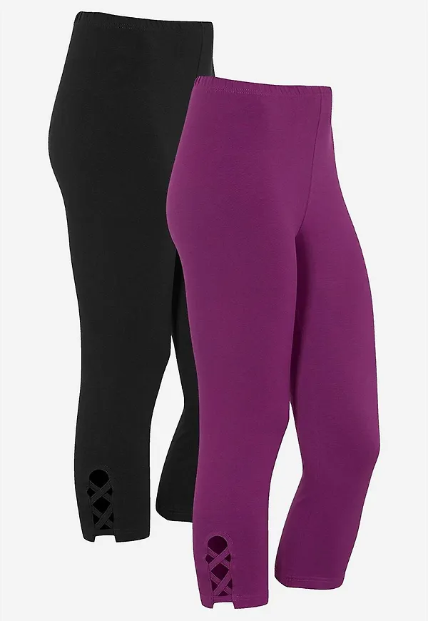 Caprileggings med fina detaljer Vega 2-pack