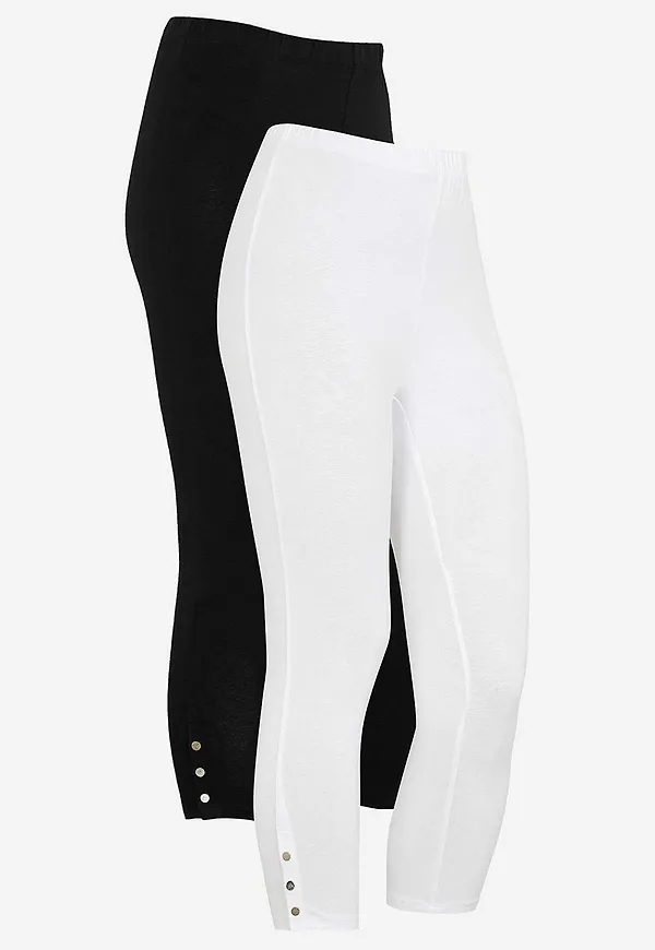 Caprileggings med fina knappdetaljer Milly 2-pack