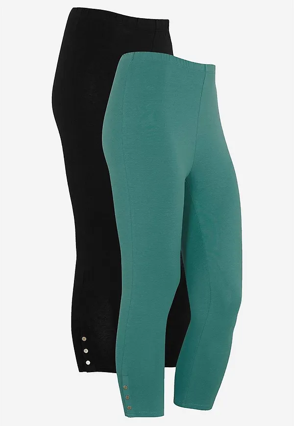 Caprileggings med fina knappdetaljer Milly 2-pack