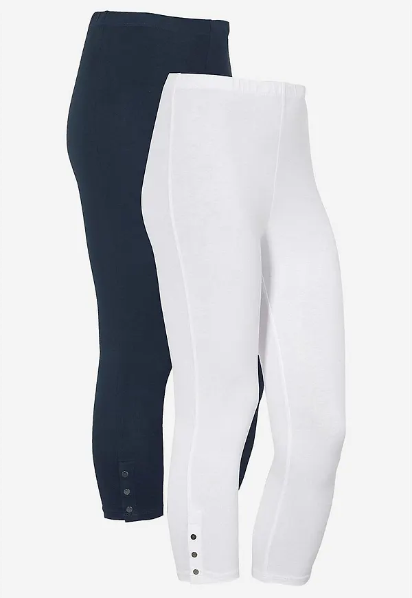 Caprileggings med fina knappdetaljer Milly 2-pack