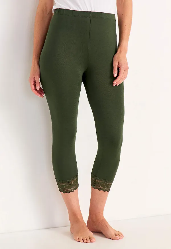 Caprileggings med spets