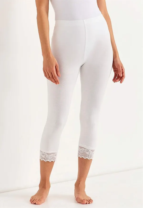 Caprileggings med spets