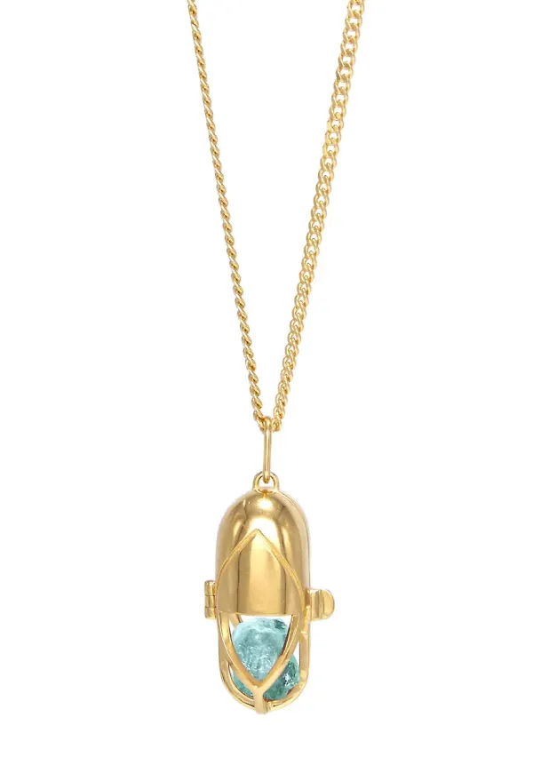 Capsule Eleven Aquamarina halsband med hänge - Guldfärgad