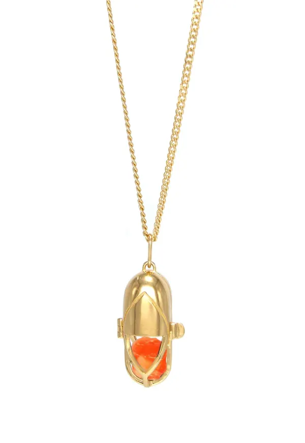 Capsule Eleven Carnelian halsband med hänge - Guldfärgad