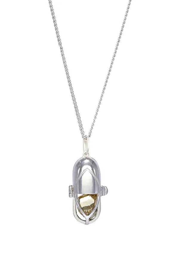 Capsule Eleven halsband med kristallhänge - Silverfärgad