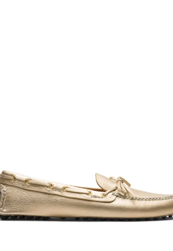 Car Shoe bilskor med kornigt läder - Guldfärgad