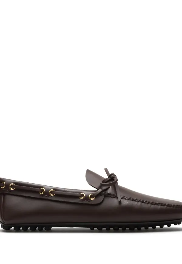 Car Shoe bilskor med rosett - Brun