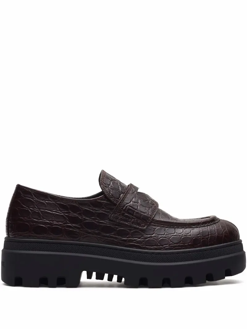 Car Shoe mockasiner med krokodileffekt - Lila