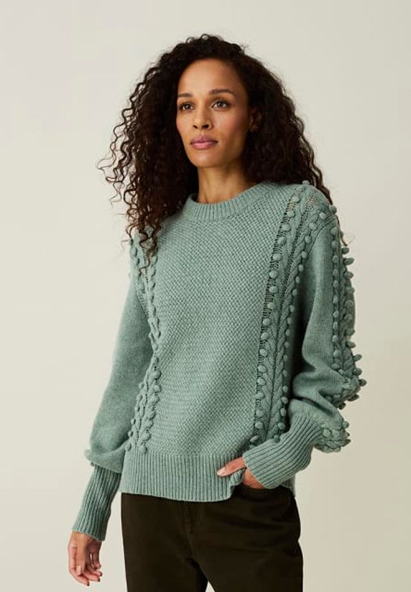 Cardi Merino Wool Blend Pompom Sweater