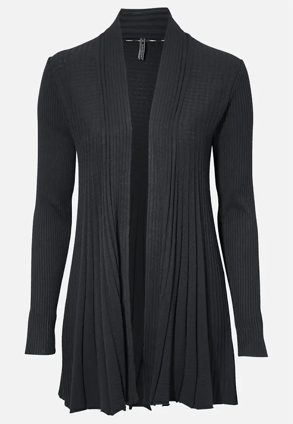 Lång, ribbad cardigan