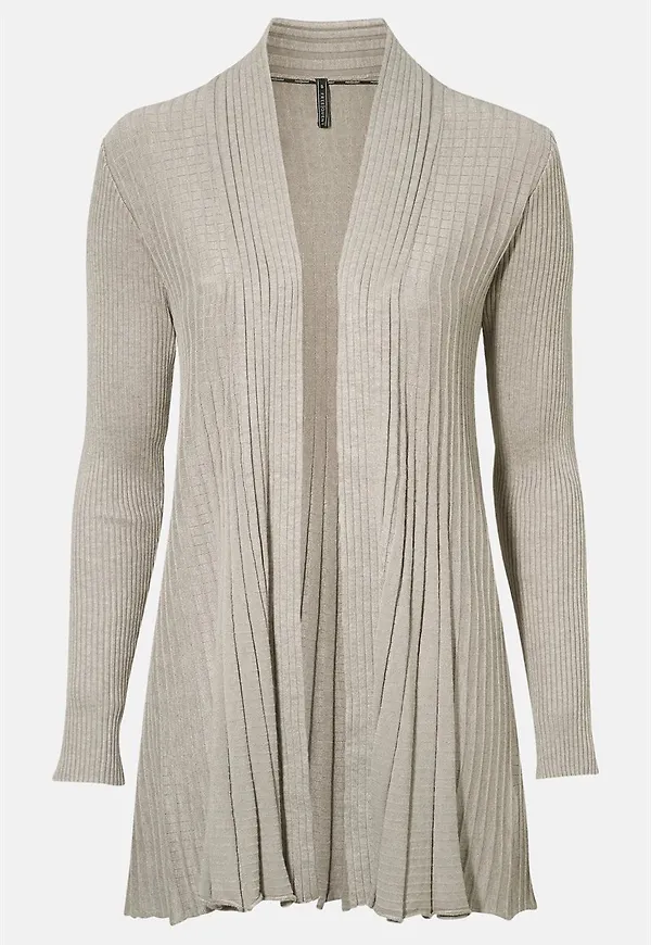 Lång, ribbad cardigan