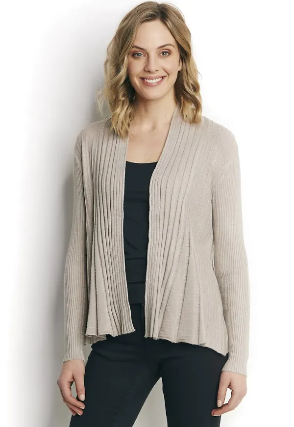 Ribbad, öppen cardigan