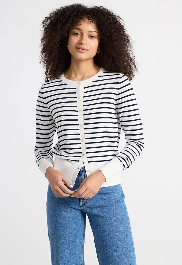 Finstickad cardigan