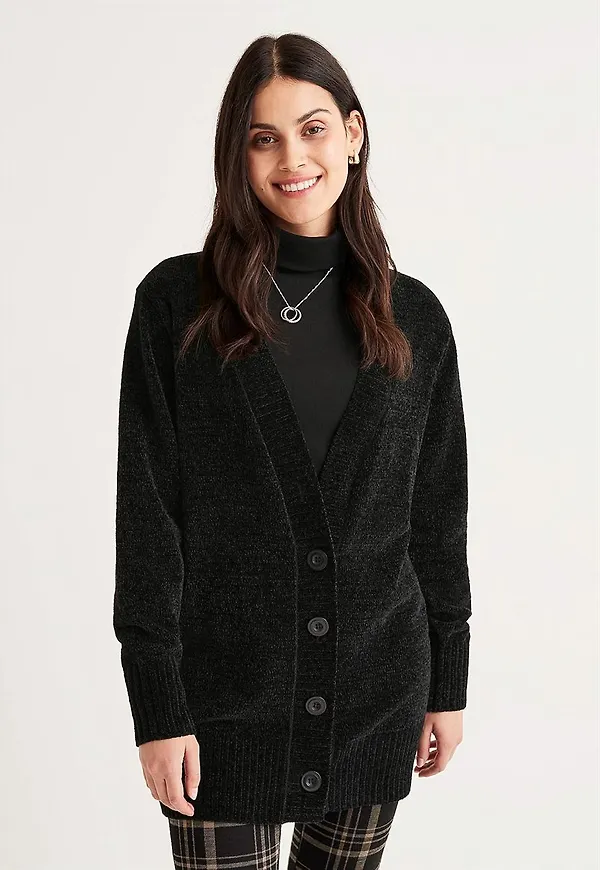Cardigan i chenille