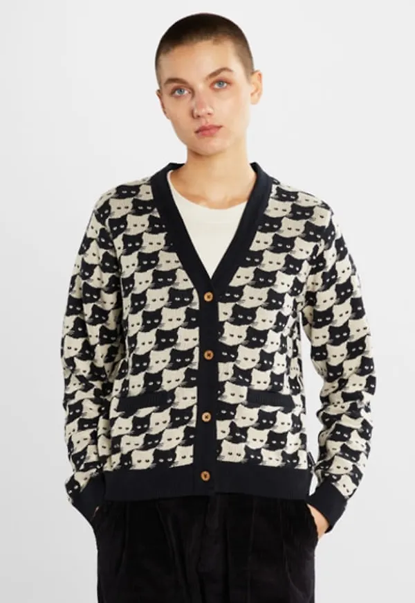 Cardigan Iggesund Pepita Cats Oat White