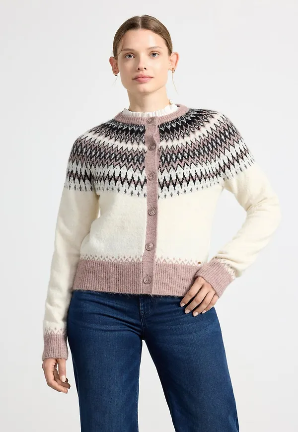 Cardigan med fair isle-mönster