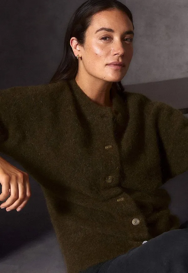 Cardigan Premium i mohair- och ullblandning