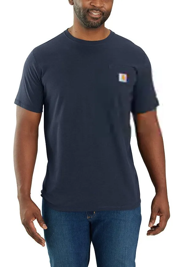 Carhartt Men's Carhartt Force Relaxed Fit Midweight Short-Sleeve Pocket T-Shirt Navy