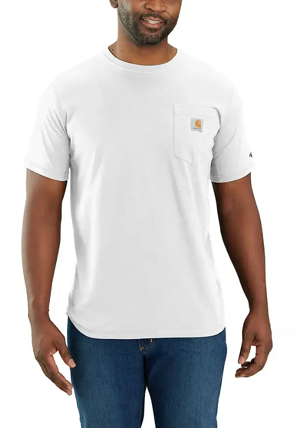 Carhartt Men's Carhartt Force Relaxed Fit Midweight Short-Sleeve Pocket T-Shirt White