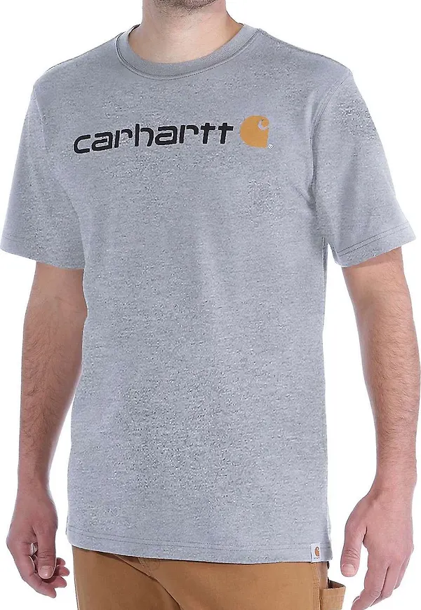 Carhartt Men's Core Logo T-Shirt Short Sleeve Heather Grey