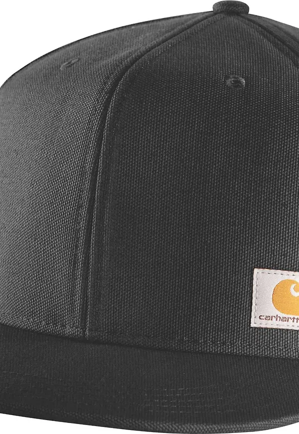 Carhartt Men's Firm Duck Flat Brim Cap Black