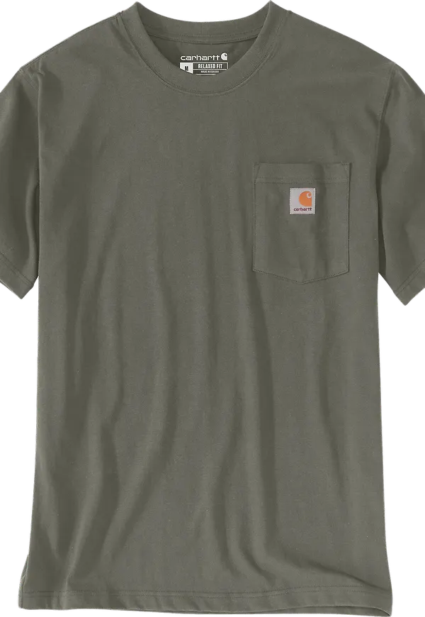 Carhartt Men's K87 Pocket Short Sleeve T-Shirt Dusty Olive