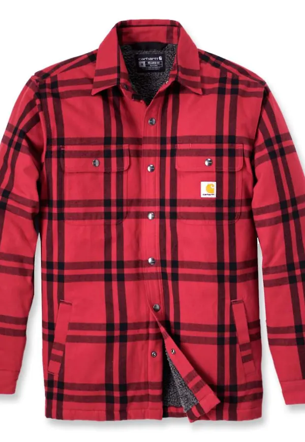 Carhartt Men's Roane Hooded Shirt Jacket Crabapple