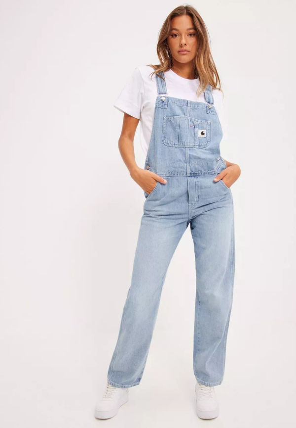 Carhartt WIP - Hängselbyxor - Blue - W' Bib Overall Straight - Jeans