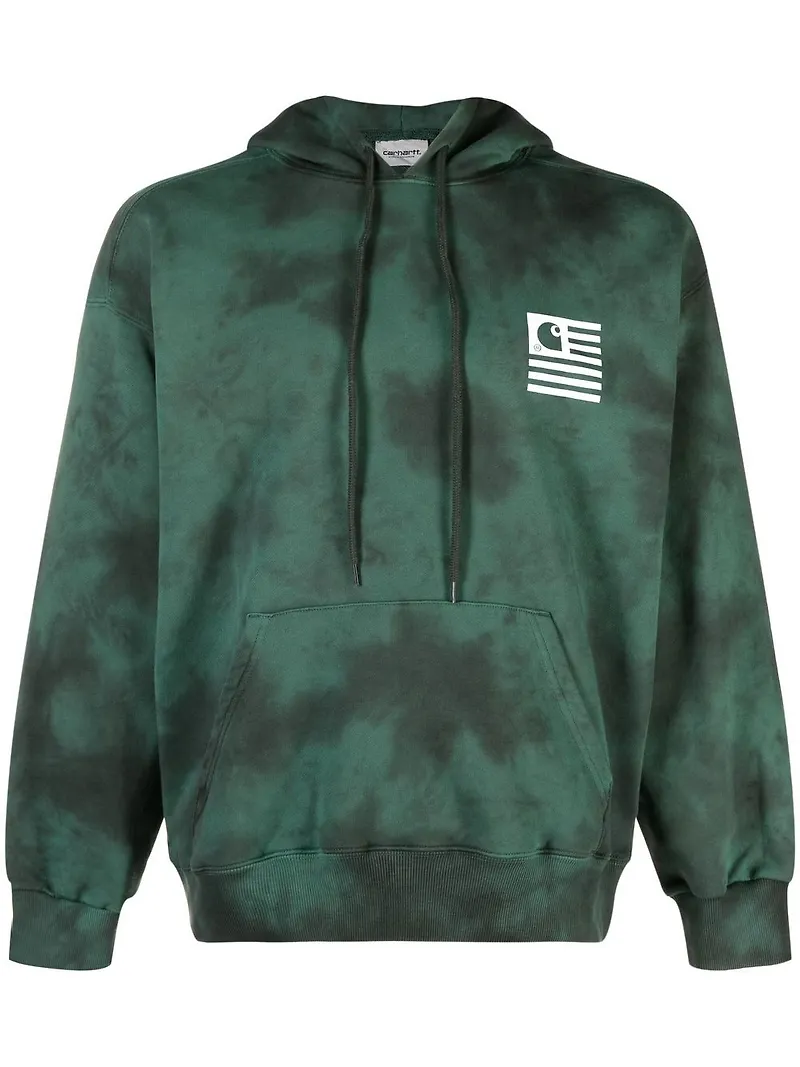 Carhartt WIP batikmönstrad hoodie - Grön