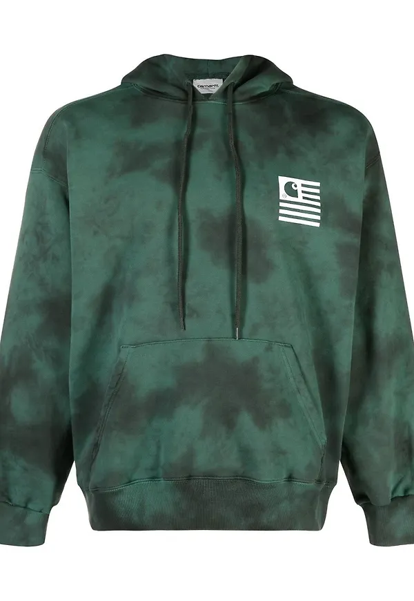 Carhartt WIP batikmönstrad hoodie - Grön