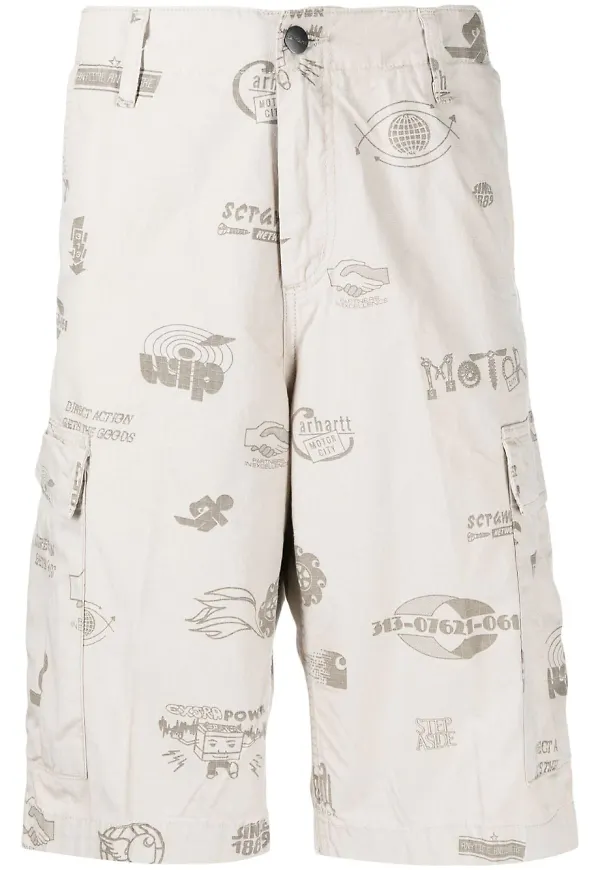 Carhartt WIP cargoshorts med motiv - Brun
