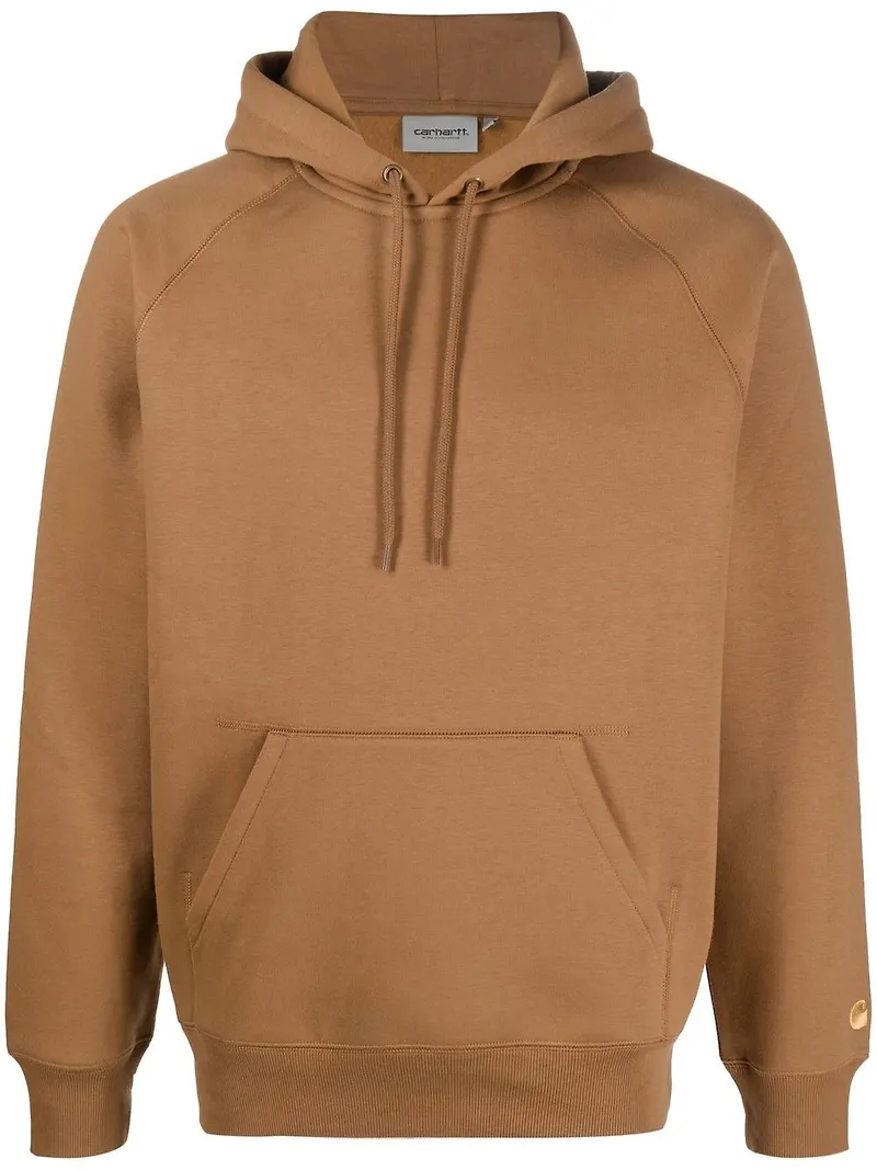 Carhartt WIP hoodie med broderad logotyp - Brun