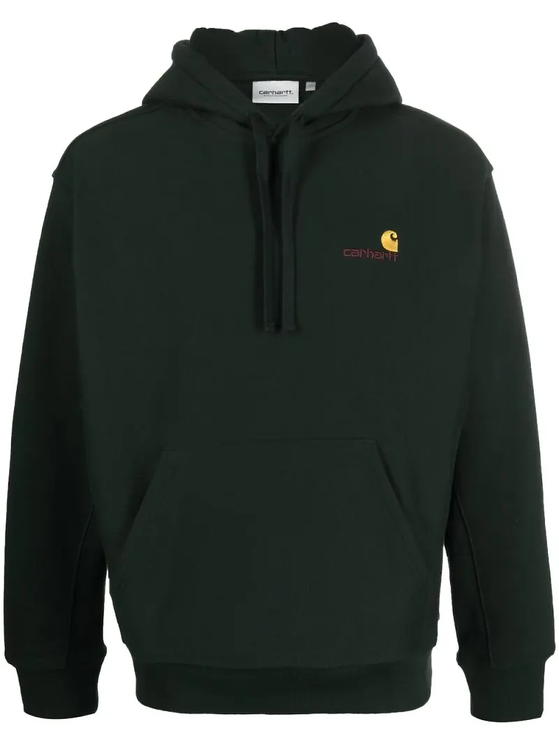 Carhartt WIP hoodie med broderad logotyp - Grön