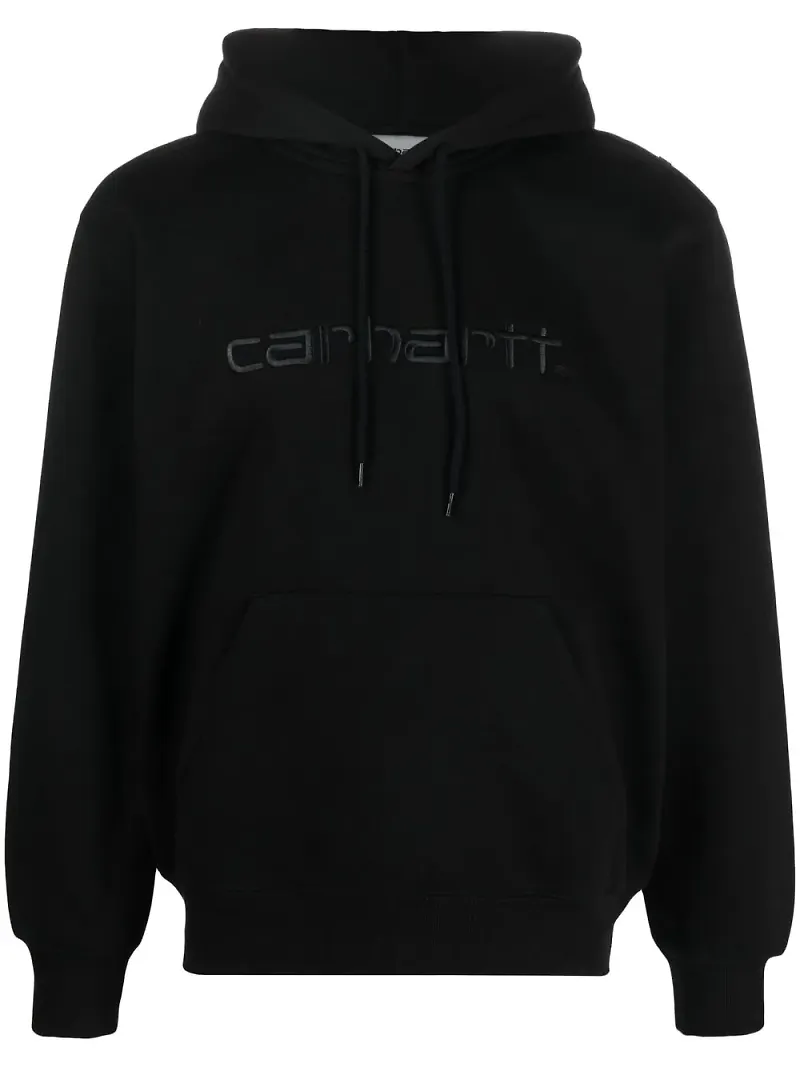 Carhartt WIP hoodie med broderad logotyp - Svart