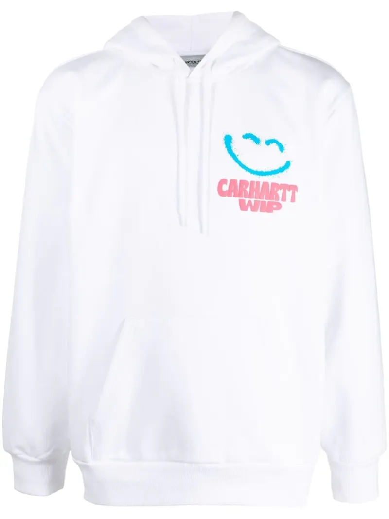 Carhartt WIP hoodie med logotyp - Vit