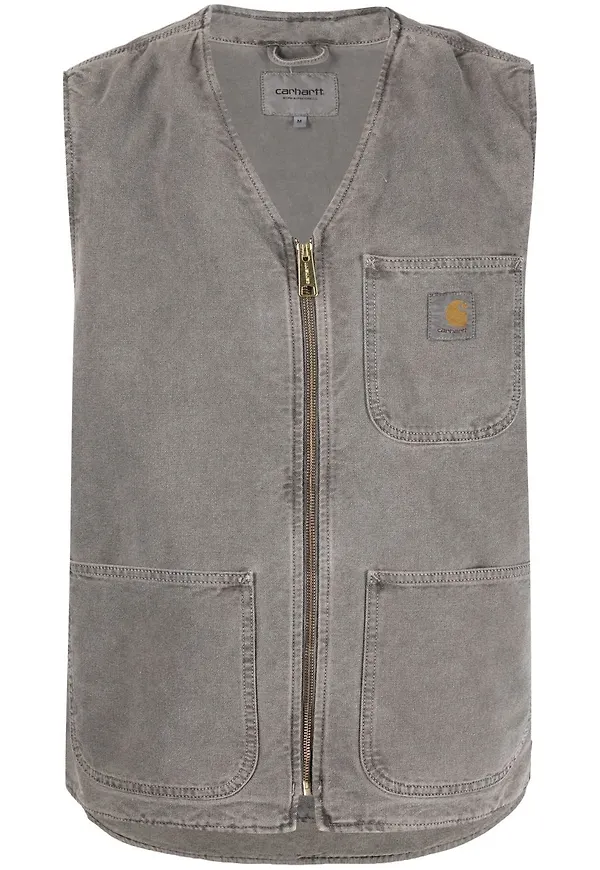 Carhartt WIP jeansväst med dragkedja - Grå