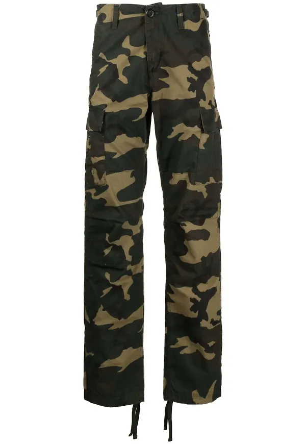 Carhartt WIP kamouflagemönstrade cargojeans - Grön