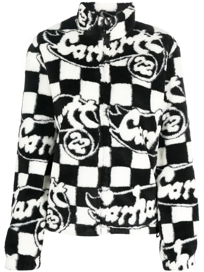 Carhartt WIP rutig fleecetröja med hög krage - Svart