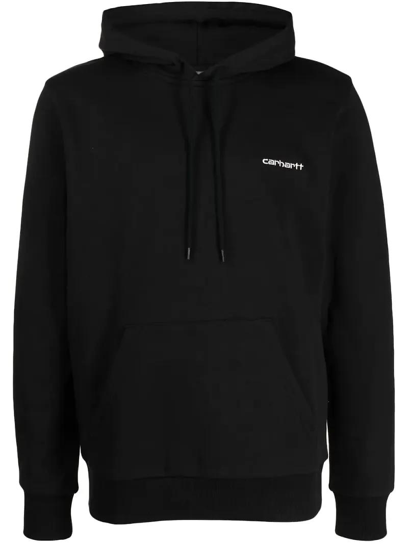 Carhartt WIP Script broderad hoodie - Svart