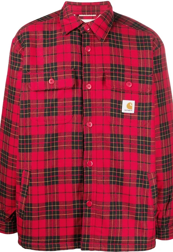 Carhartt WIP skotskrutig skjortjacka - Röd