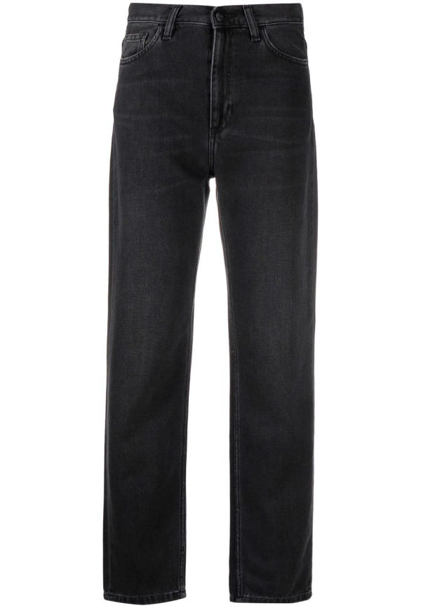 Carhartt WIP straight-jeans med hög midja - Svart