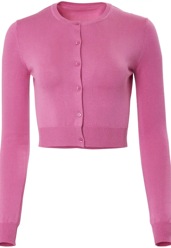 Carolina Herrera croppad kofta i siden - Rosa