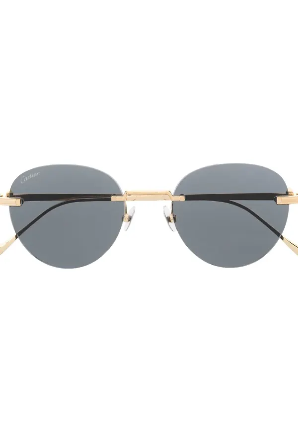 Cartier Eyewear CT0331S runda solglasögon - Guldfärgad