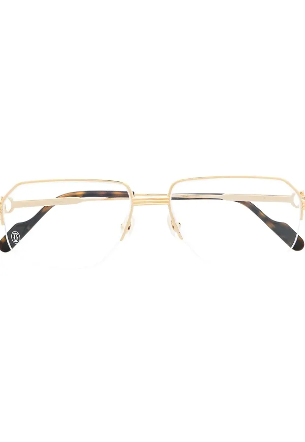 Cartier Eyewear fyrkantiga glasögon - Guldfärgad