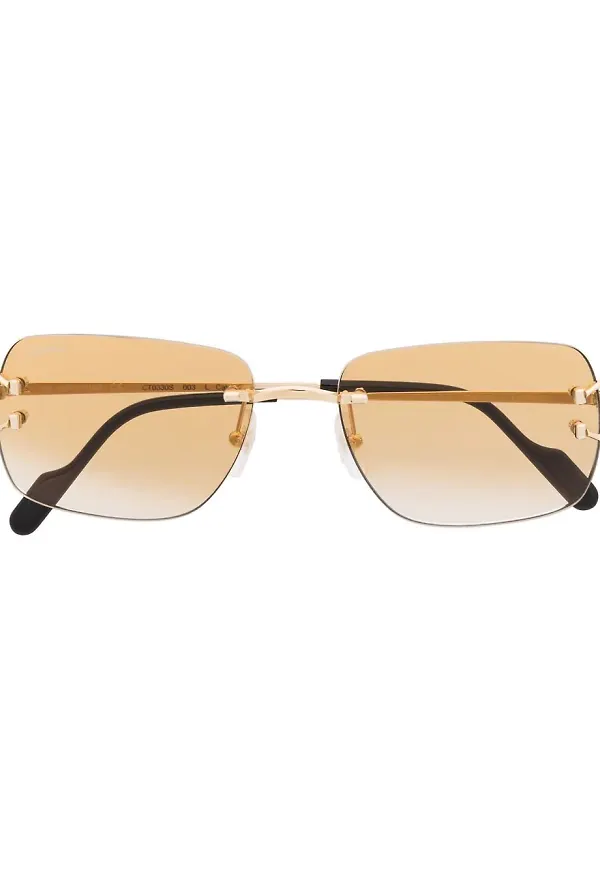Cartier Eyewear fyrkantiga solglasögon - Guldfärgad