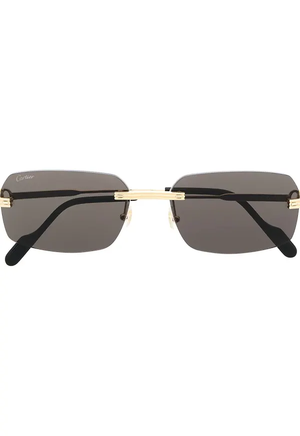 Cartier Eyewear fyrkantiga solglasögon - Guldfärgad