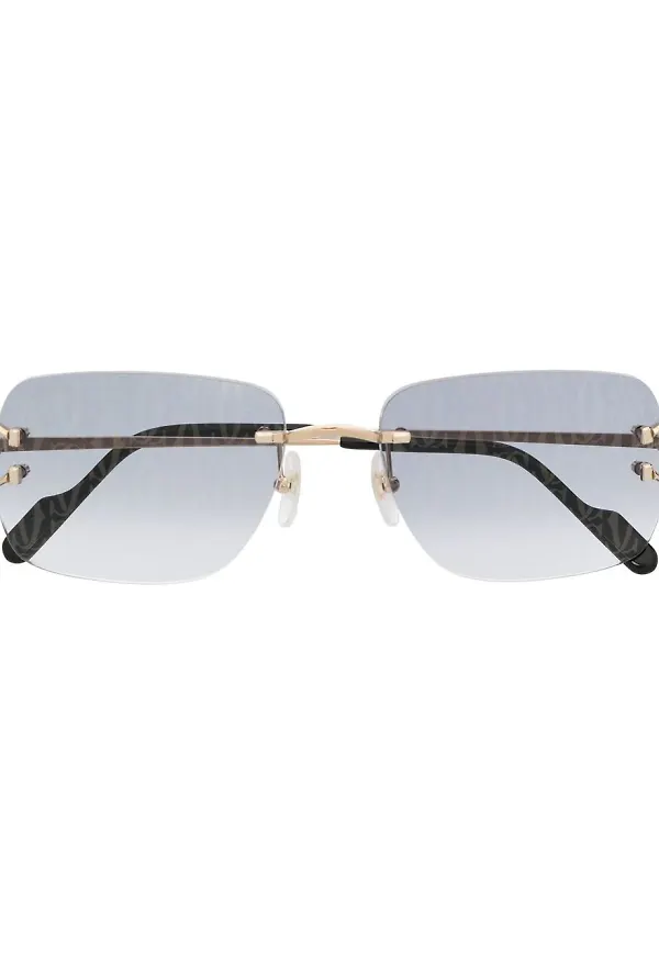 Cartier Eyewear fyrkantiga solglasögon - Guldfärgad