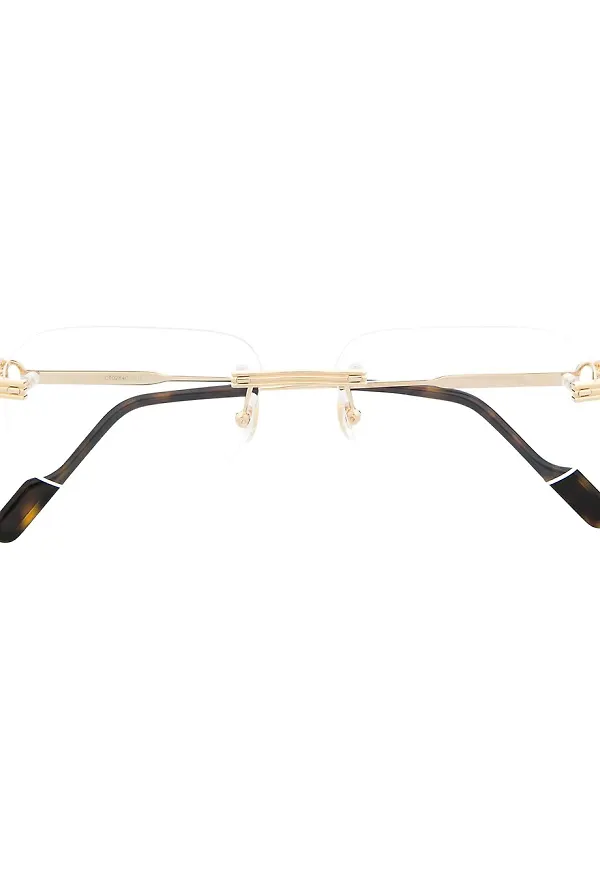 Cartier Eyewear pilotglasögon utan bågar - Guldfärgad