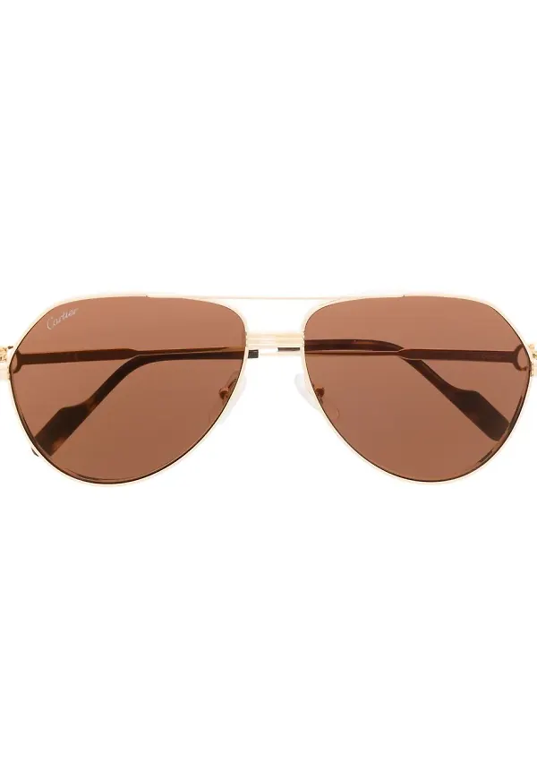 Cartier Eyewear pilotsolglasögon - Guldfärgad